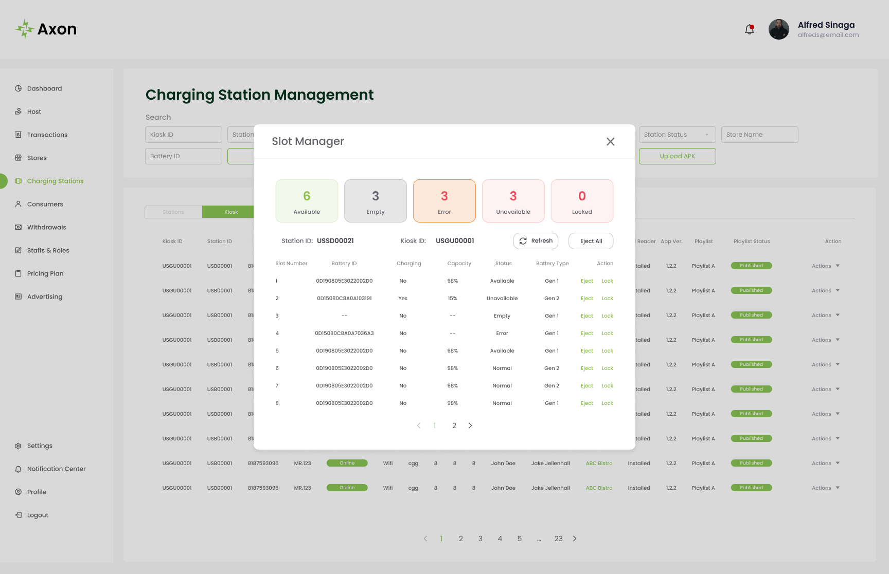 Axon operational workflow interface