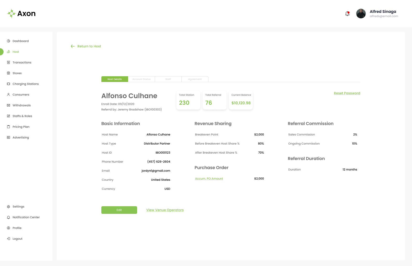 Axon team roles and permissions interface