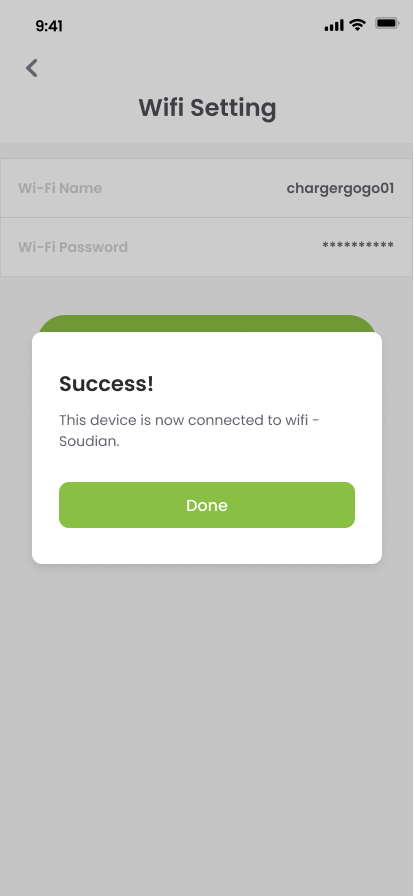GoGo Host Wi-Fi connection success screen