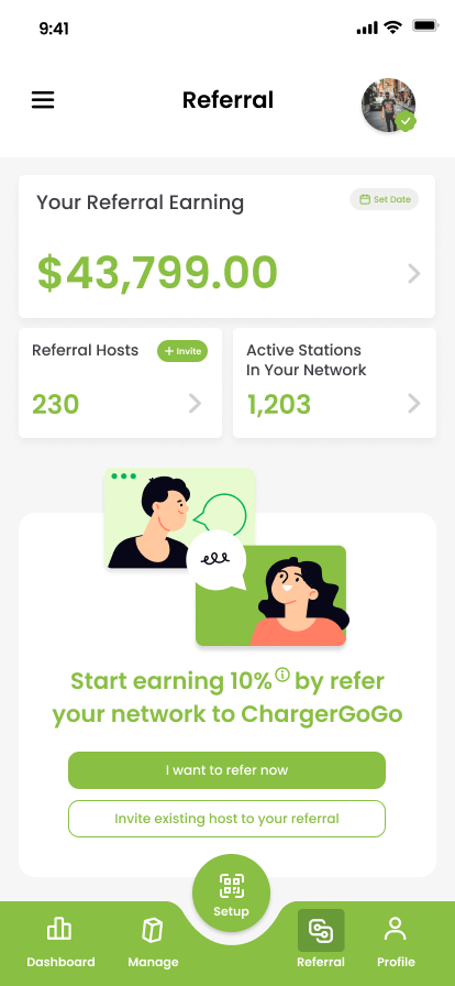 Reflection referral screen